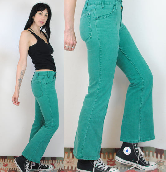 green Levi bell bottoms Levi's pants jeans 70s vintage