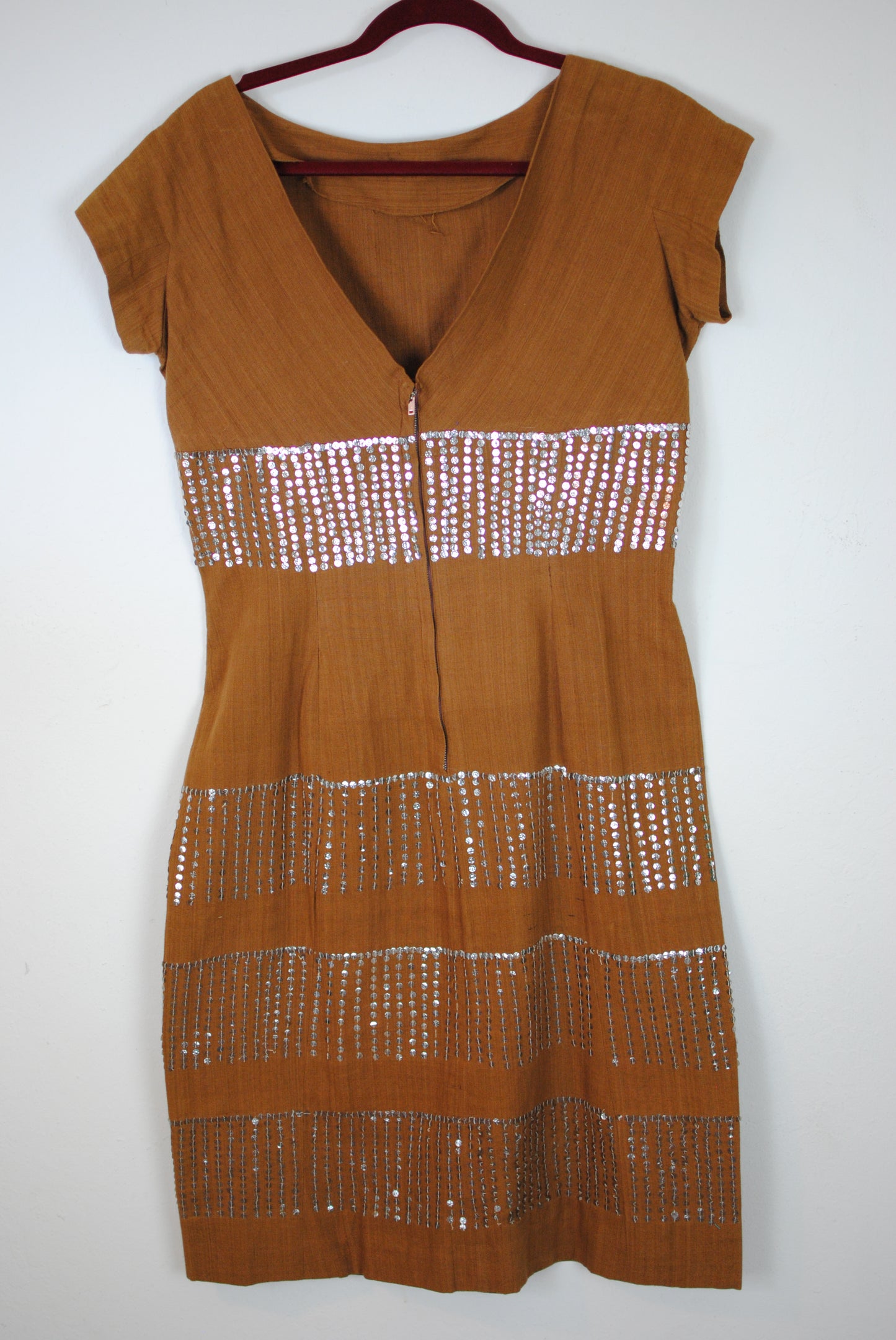 Sequin Lila Bath Original 50s brown linen dress