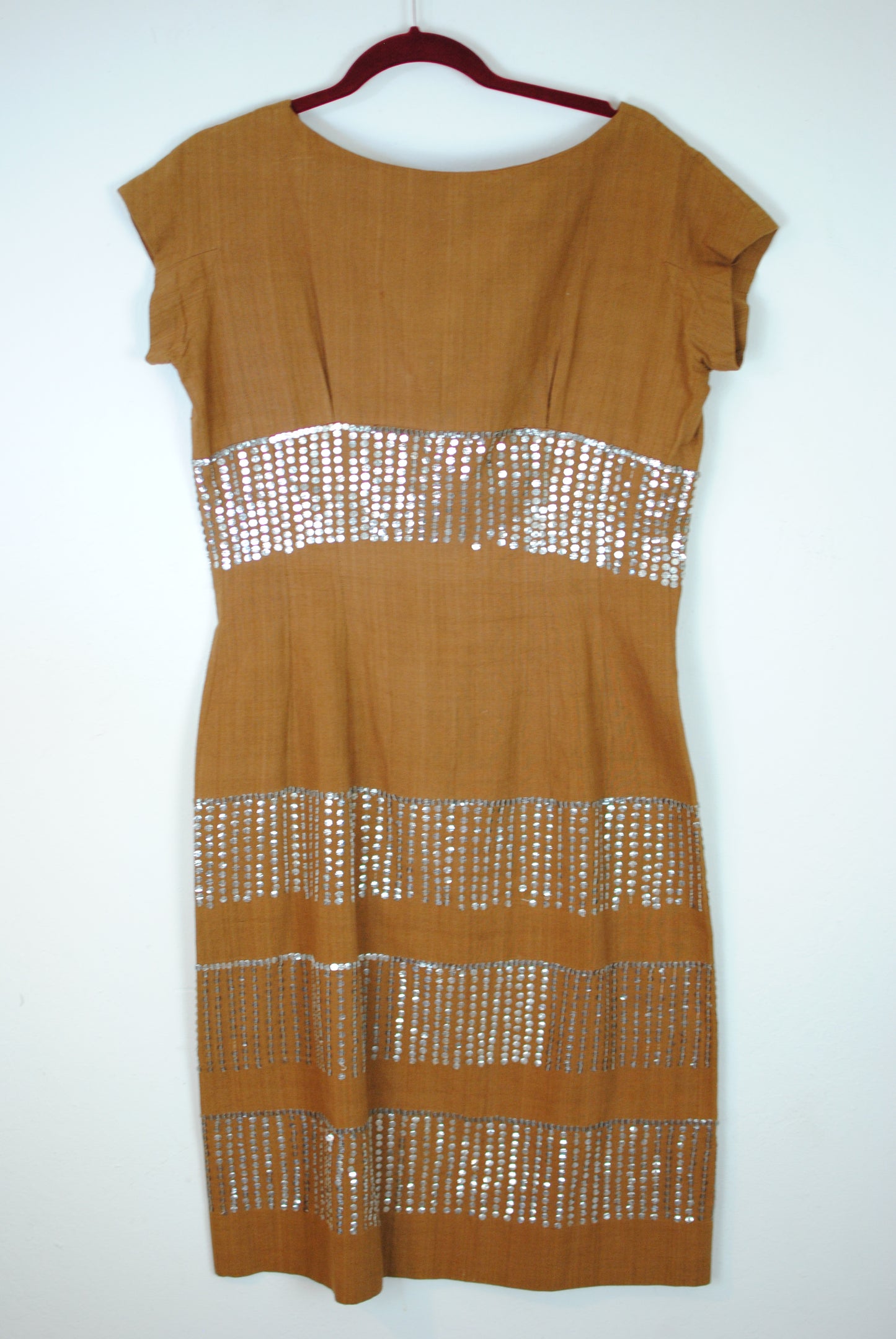 Sequin Lila Bath Original 50s brown linen dress