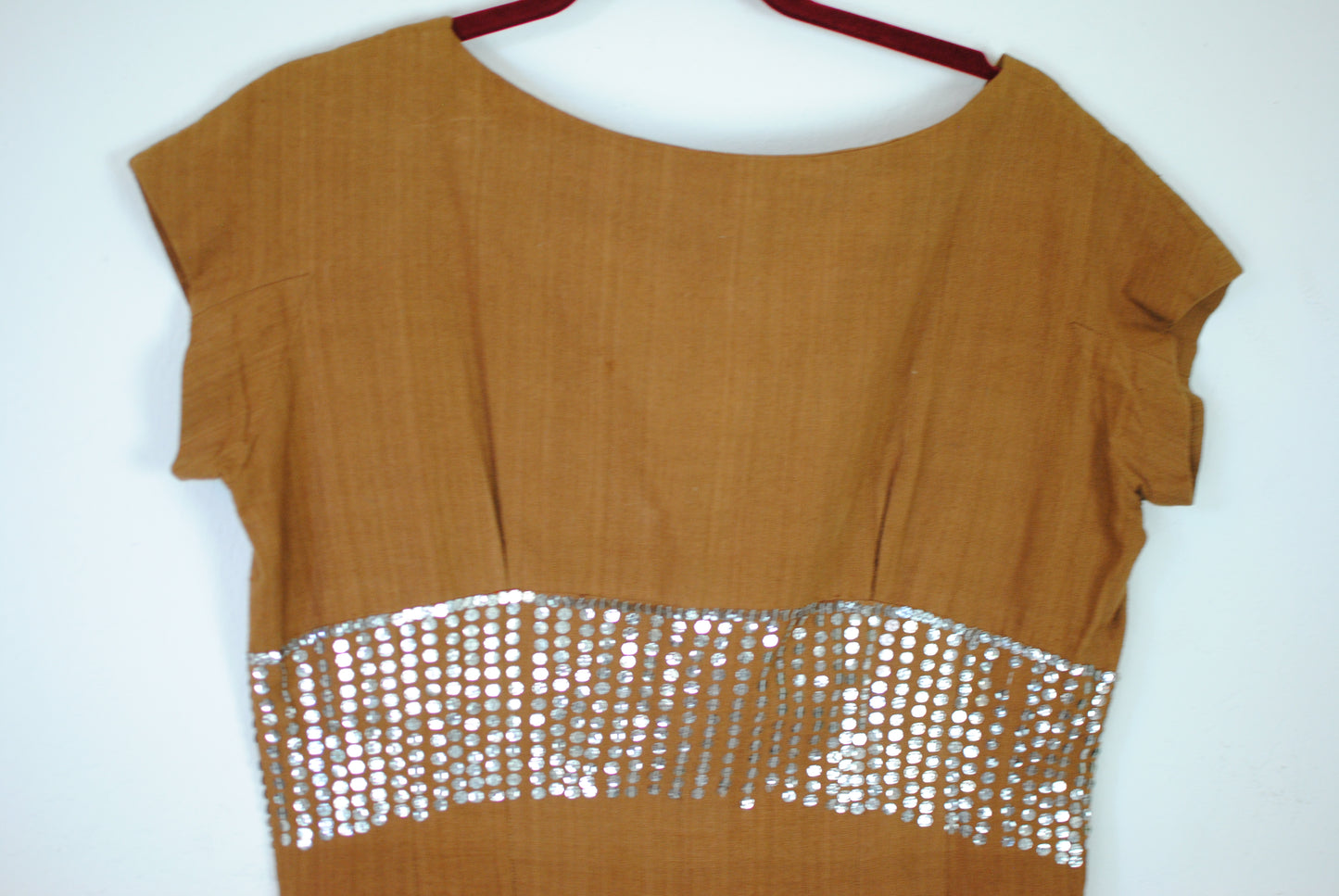 Sequin Lila Bath Original 50s brown linen dress