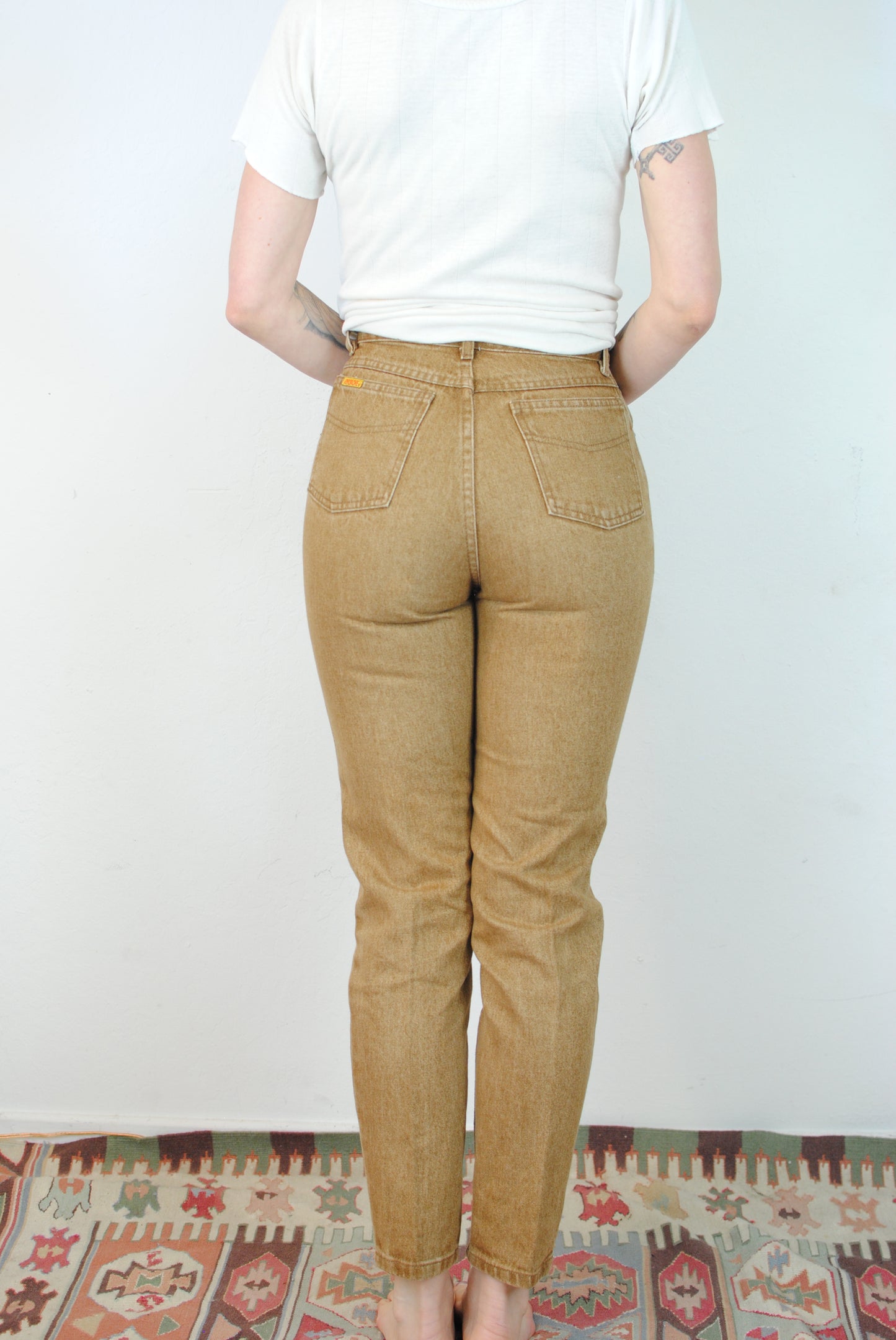 Vintage 80s 90s Jordache denim jeans brown gold denim