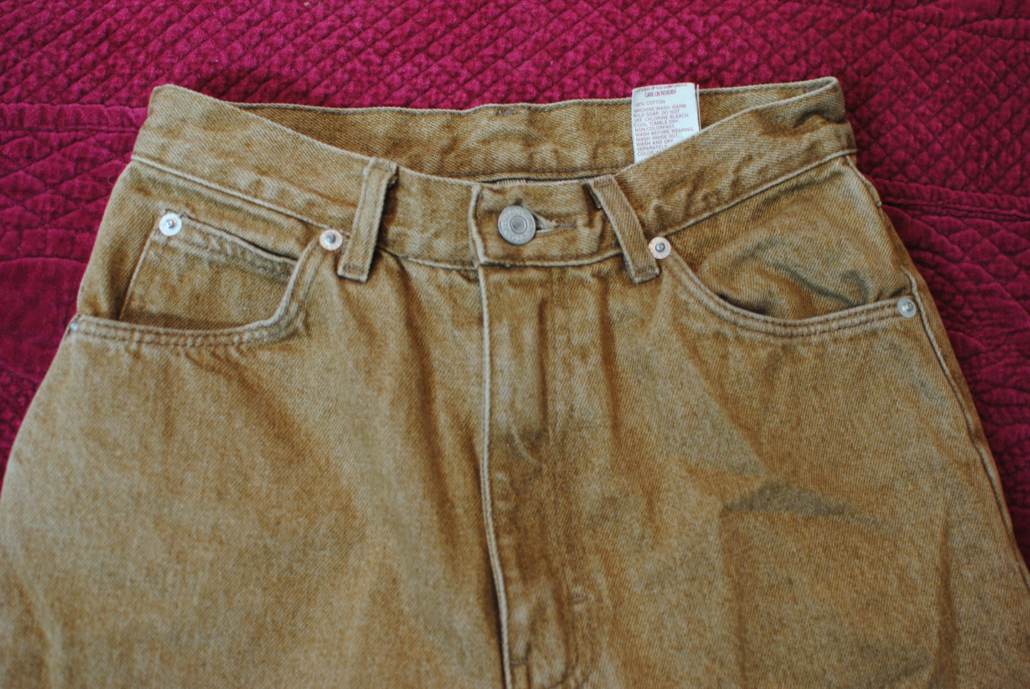 Vintage 80s 90s Jordache denim jeans brown gold denim