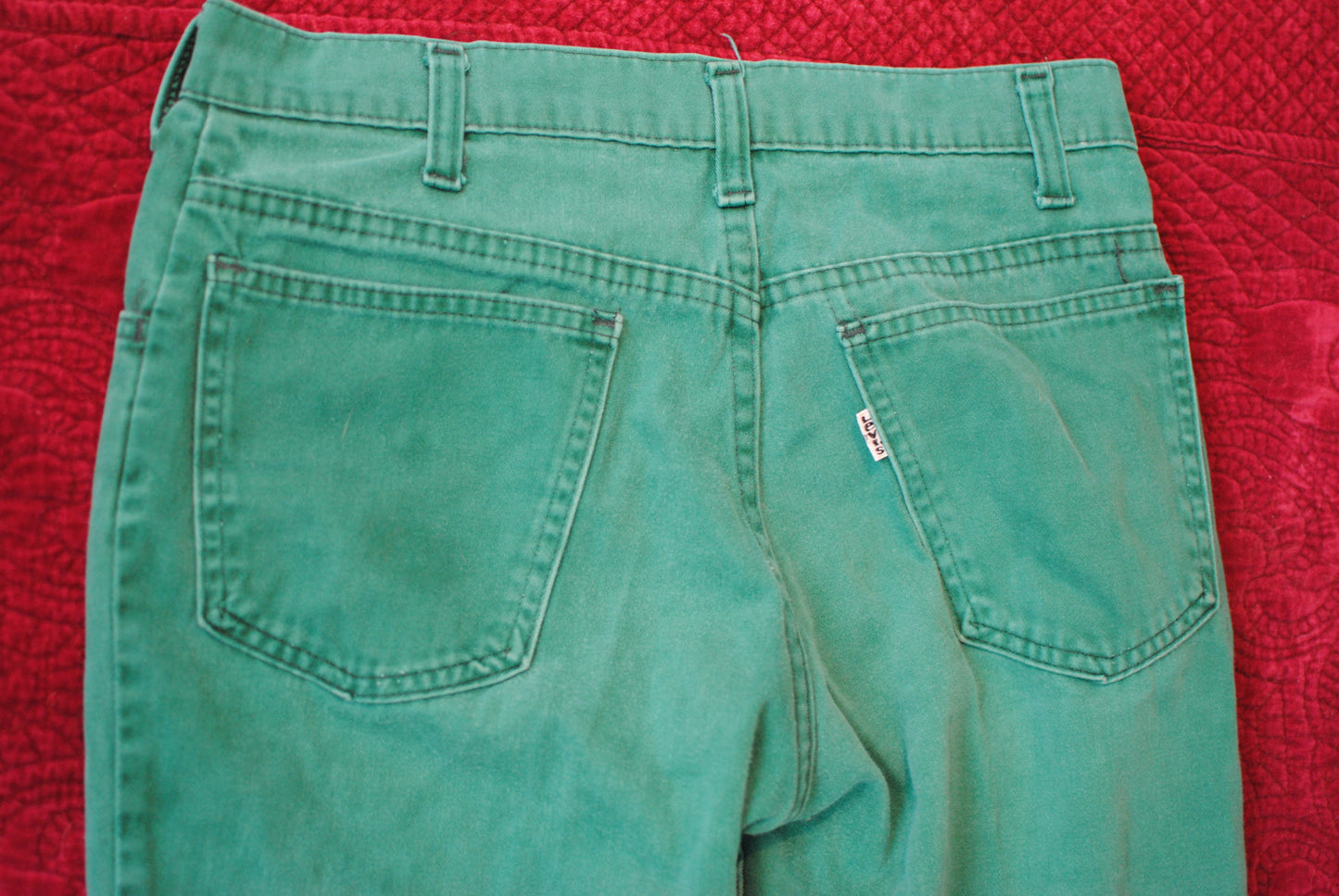 green Levi bell bottoms Levi's pants jeans 70s vintage