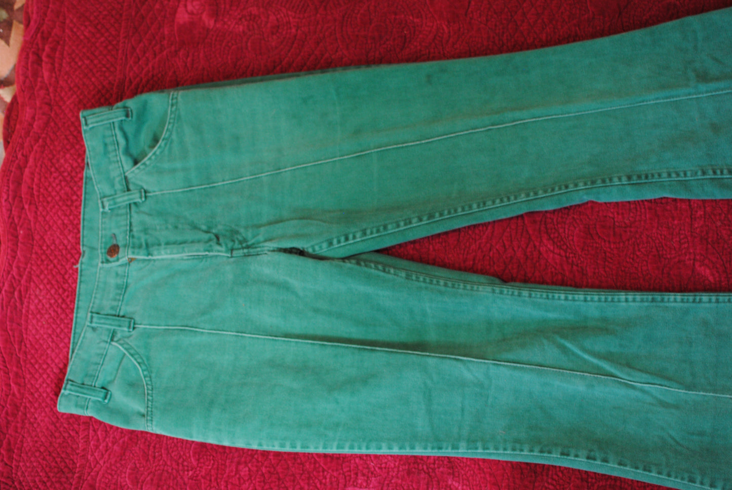 green Levi bell bottoms Levi's pants jeans 70s vintage