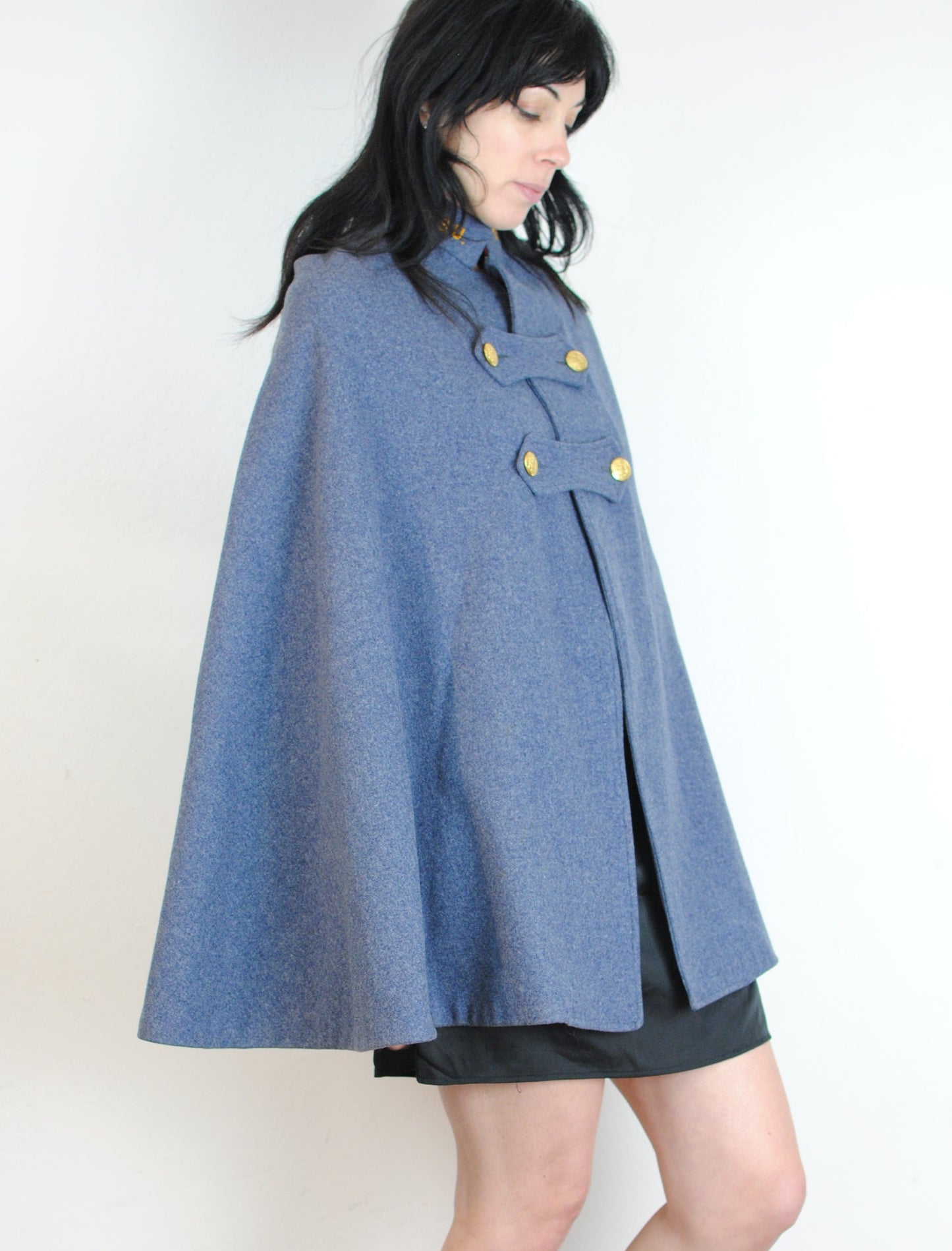 40s WWII Hospital Clothing Co.nurse cape grey wool custom made 100% wool shower proofed