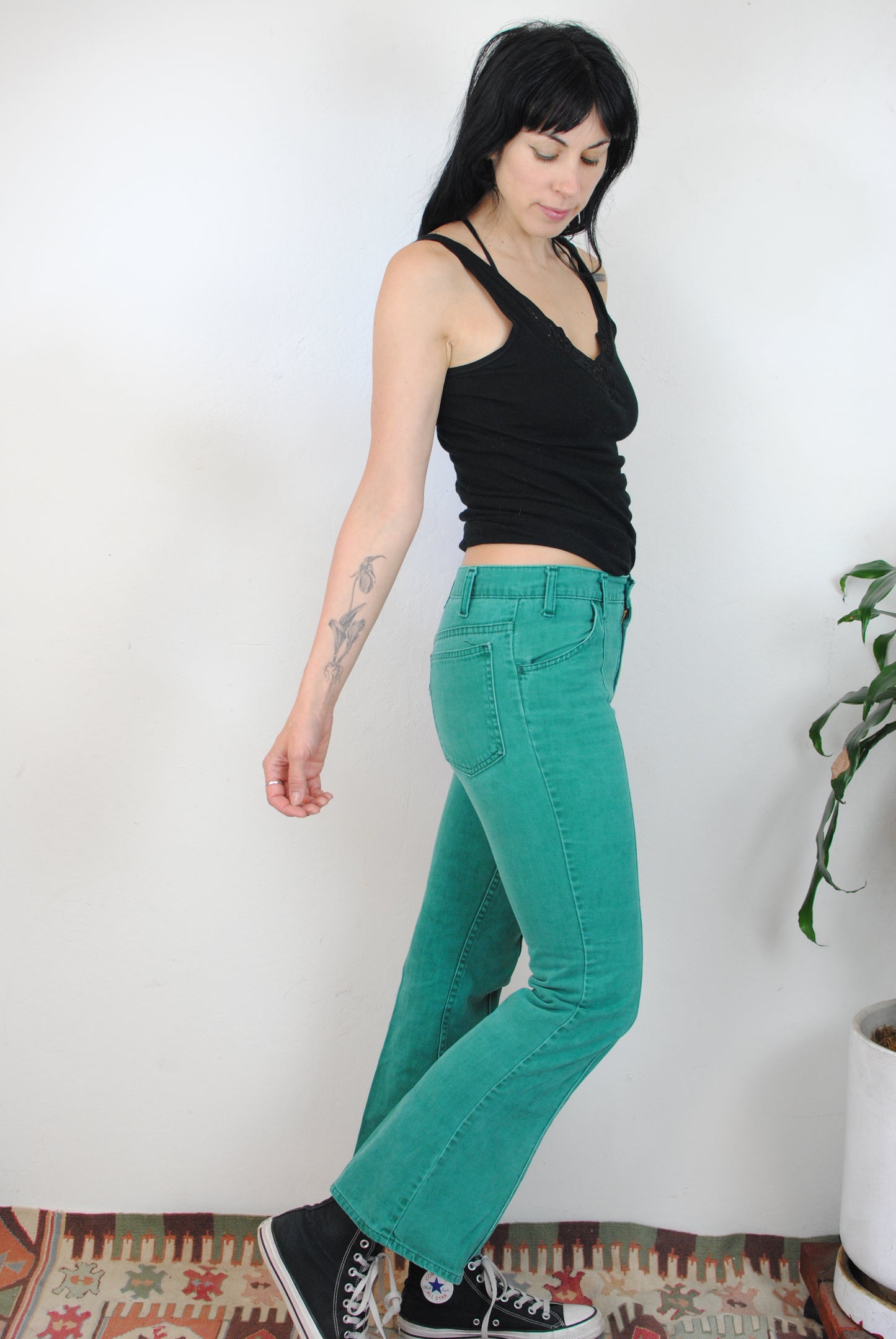 green Levi bell bottoms Levi's pants jeans 70s vintage