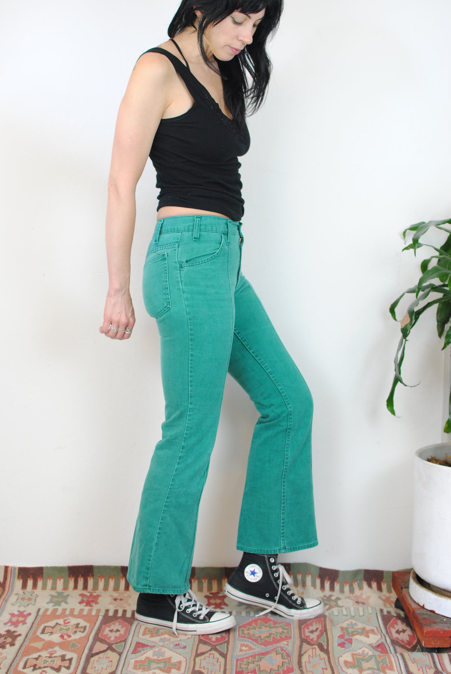 green Levi bell bottoms Levi's pants jeans 70s vintage