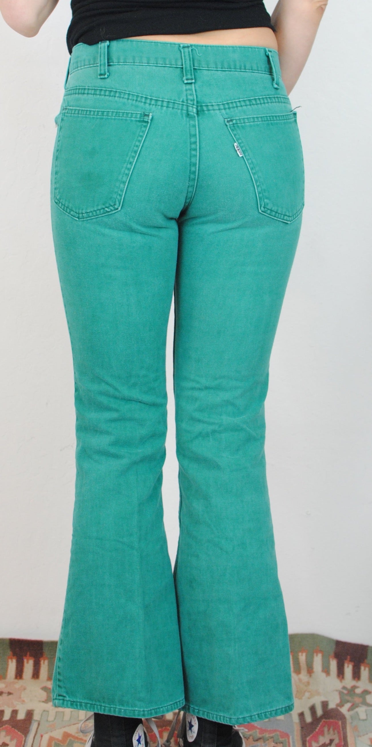 green Levi bell bottoms Levi's pants jeans 70s vintage