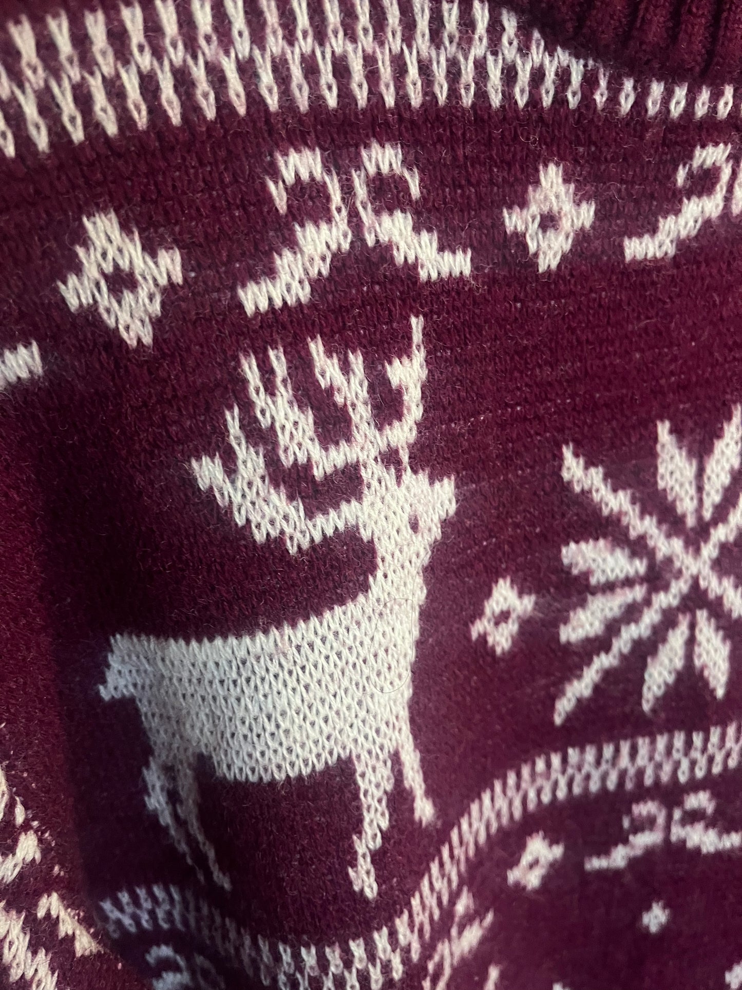 Purple knit deer sweater 70s 80s Sundowner wool top